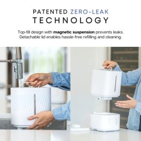 Miko Myst Humidificateur à ultrasons avec filtre à eau fonctionnement silencieux design breveté sans fuite tampon dhuiles es