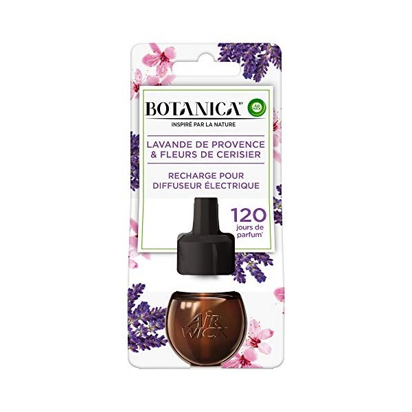 Airwick Botanica Désodorisant Maison Recharge Electrique Lavande de Provence/Fleurs de Cerisier 19 ml
