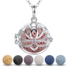 EUDORA Aromathérapie Huiles Essentielles Diffuseur Plaqué argent Collier Médaillon Flottant pour Femmes Collier Pendentif Gil