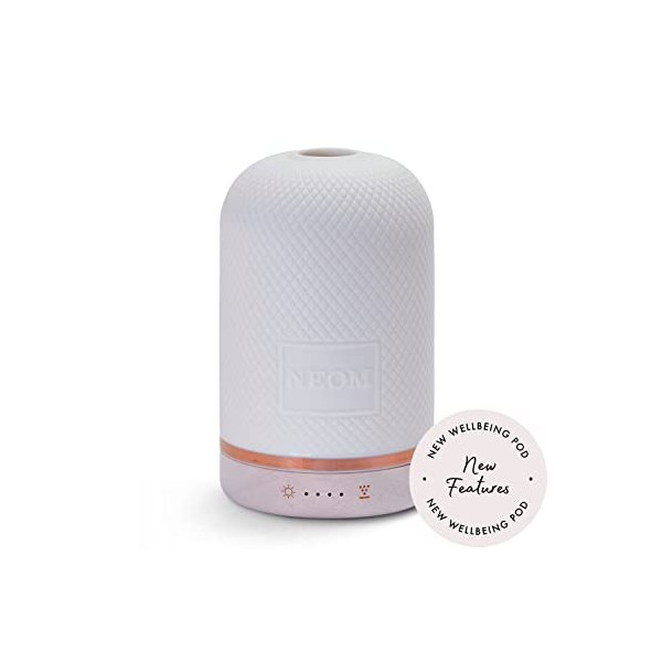 NEOM Wellbeing Pod,Diffuseur dhuiles essentielles à ultrasons de qualité supérieure,Couvercle en céramique, lumière LED et m