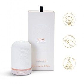 NEOM Wellbeing Pod,Diffuseur dhuiles essentielles à ultrasons de qualité supérieure,Couvercle en céramique, lumière LED et m