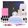 Ocibel France - Coffret Kit Manucure Vernis Semi Permanent Lampe 54W LED/UV avec 6 VSP + 20 accessoires - pour Manucure, Faux