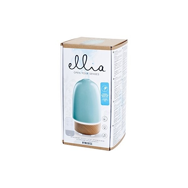 Ellia Rise Diffuseur dhuiles essentielles à ultrasons pour aromathérapie – Avec lumière d’ambiance et sons apaisants – Téléc