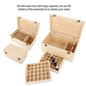Étui en bois pour huiles essentielles, belle boîte de rangement à double couche pour huiles essentielles, utilisation à la ma