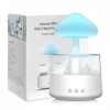 Lampe Pluie Humidificateur dair 450 ml, Diffuseur huiles essentielles, Rain-Cloud humidificateur avec 7 lumières LED de Coul