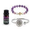 Soulnioi Diffuseur daromathérapie - Différents motifs - Bracelet de parfum avec perles dhuile essentielle de menthe et dam