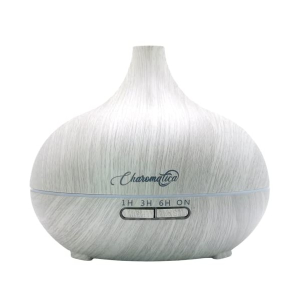 Charomatica Diffuseur dhuiles essentielles Ambience 500ml avec télécommande, diffuseur aromatique ultrasonique en bois blanc