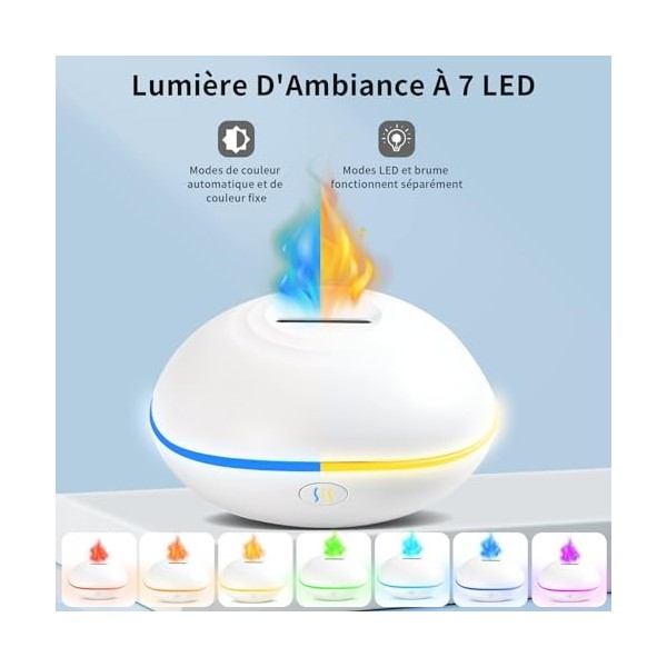 Diffuseur dhuiles Essentielles Humidificateur dAir avec Lampe LED 7 Couleurs Ultrasonique Diffuseur dArômes Parfum Maison 