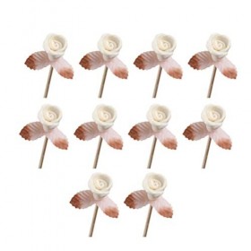 SUPVOX Lot de 10 bâtonnets de roseau en rotin avec fleurs roses et roseaux Diffuseurs de bâtons pour salon, bureau, chambre à