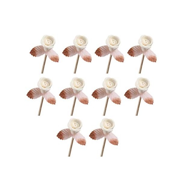 SUPVOX Lot de 10 bâtonnets de roseau en rotin avec fleurs roses et roseaux Diffuseurs de bâtons pour salon, bureau, chambre à