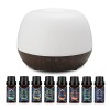 Diffuseur dHuiles Essentielles 500ml avec 8 * 10ml Huiles Essentielles,Humidificateur Ultrasonique Diffuseur Aromathérapie,7