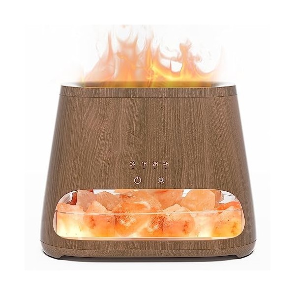 SALKING 2 en 1 Diffuseur dhuiles Essentielles & Lampe en Cristal de Sel Himalaya, Diffuseur daromathérapie avec Lumière Eff