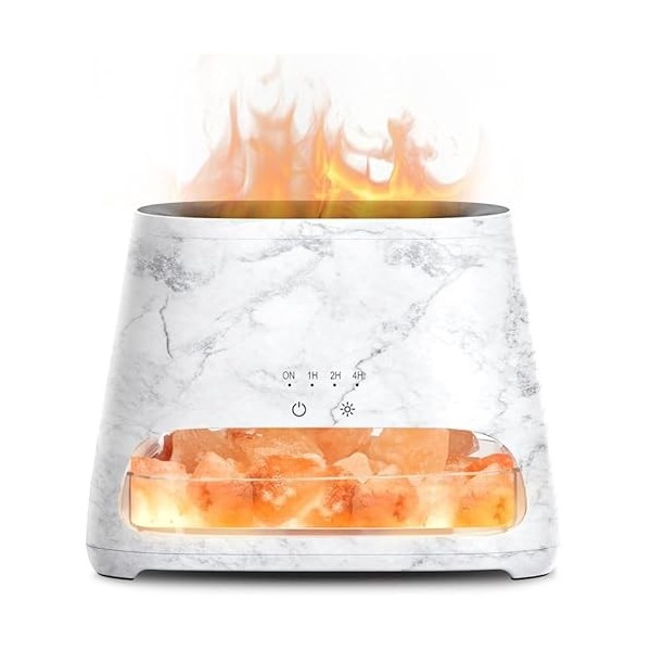 SALKING 2 en 1 Diffuseur dhuiles Essentielles & Lampe en Cristal de Sel Himalaya, Diffuseur daromathérapie avec Lumière Eff