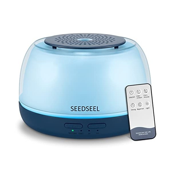 SEEDSEEL 300ML Diffuseur dhuiles essentielles daromathérapie Domestique avec câble USB-C, télécommande, 7 lumières LED à Ch