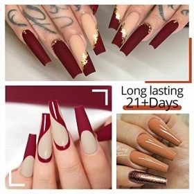 UR SUGAR 48W Lampe UV Kit Vernis Semi Permanent Complet, Kit Manucure Semi Permanent avec 6 Couleur Orange Vernis à Ongles 7M