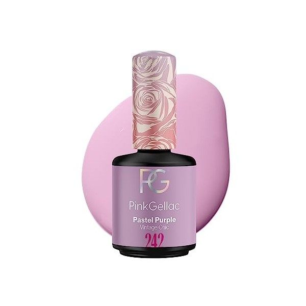 Pink Gellac Vernis Semi-Permanent - Pastel Purple 15 ml - Vernis Semi-Permanent Violet - Vernis Semi-Permanent Professionnel,