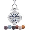 INFUSEU Collier Diffuseur Huile Essentielle, Arbre de la Vie Argent Plaque Arbre Généalogique Aromathérapie Pendentif Aromath