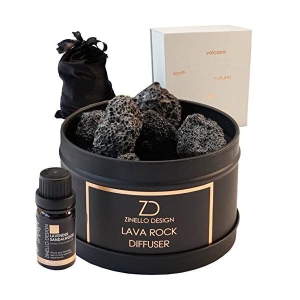 Diffuseur Huiles Essentielles Sans Fils En Pierre De Lave. Diffuseur Parfum Maison Livré Dans Un Coffret Cadeau Avec Parfum D