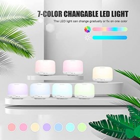 Diffuseur dhuiles essentielles, sans BPA, humidificateur à ultrasons avec télécommande et 7 différentes lumières changeantes