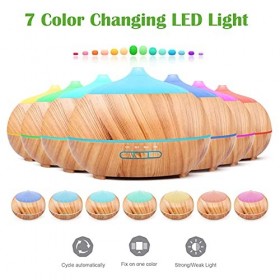 Diffuseur à ultrasons Parfum Humidificateur: 500ml Huile Essentielle Diffuseur avec Télécommande - Électrique Parfum Bois