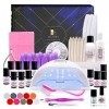 Ocibel France - Coffret Kit Manucure Vernis Semi Permanent Lampe 54W LED/UV avec 10 VSP + 26 accessoires - pour Manucure, Fau