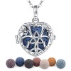 CELESTIA Femmes Aromathérapie Collier dhuiles Essentielles Plaqué Argent Celtique Trinité Pendentif avec 7 Volcaniques Perle