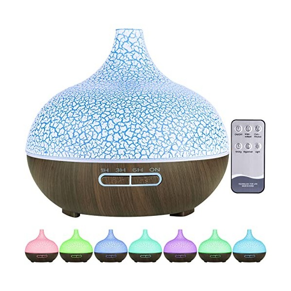 Purpledi Diffuseur dHuiles Essentielles,550ml Ultrasonique Humidificateur Diffuseur Aromathérapie Electrique avec Télécomman