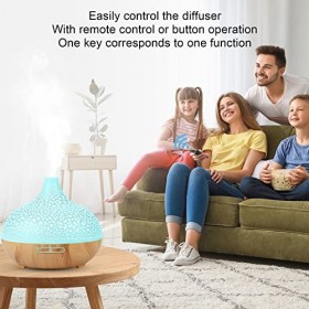 Diffuseur dHuiles Essentielles, GuKKK 550ML Ultrasonique Humidificateur Diffuseur Aromathérapie Electrique, avec 6 * 10ml Hu