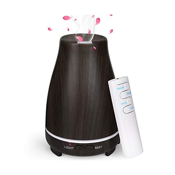 Diffuseur dHuile Essentielle 150ml, GeeRic Humidificateur dair Ultrasonique Brume Arôme Parfum Electrique avec Télécommande