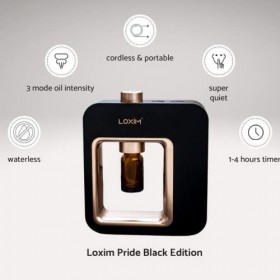 LOXIM Pride - Diffuseur daromathérapie - Diffuseur de nébulisation sans Eau pour huiles essentielles Noir