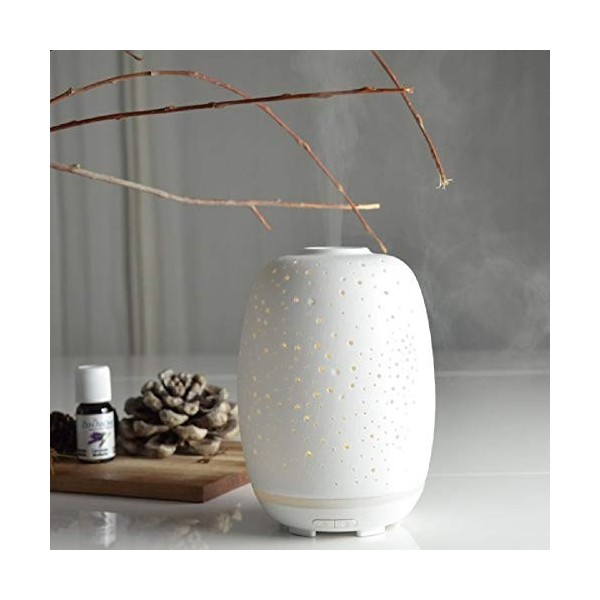 Zen ARÔME Zen’Arôme d’Huile Essentielle Stella Ultrasonique Aromathérapie à Froid-Diffuseur Électrique Multifonction en Céram