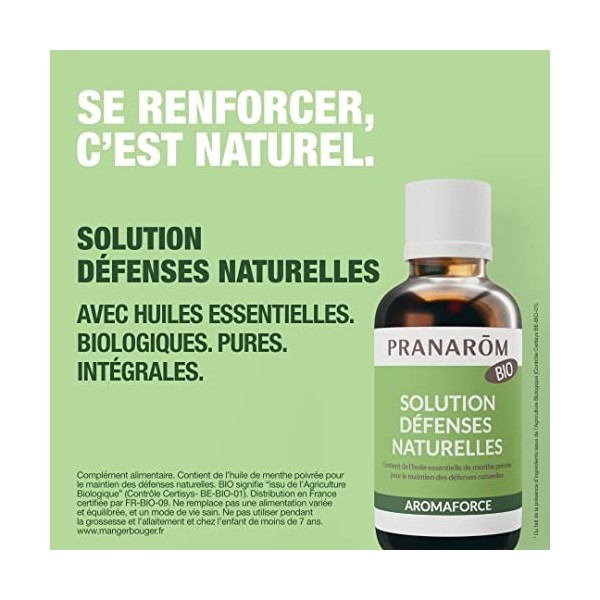 PRANARÔM - Aromaforce - Solution Défenses Naturelles - Synergie Huiles Essentielles 100% Bio - Maintient LImmunité - 30ml