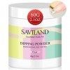 Saviland Poudre Dipping Clair, 60g Grande Capacité Poudre à Tremper les Ongles French, Super Fine Dipping Power Poudre à Trem