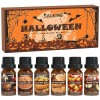 SALKING Halloween Huiles Essentielles, 6x10ml Huile Essentielle Bio pour Diffuseurs, Tarte à la Citrouille, Pommes au Caramel