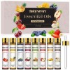 MIGCAPUT Set dhuiles Essentielles Fruitées 8 x 10ML, Huiles Essentielles 100% Pures pour Diffuseur, Huiles Parfumées Fruitée