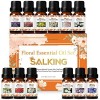 SALKING Huiles Essentielles, 12x10mL Pure, Canneberge, Pêche, Fraise, Pastèque, Figue, Noix de coco, Pamplemousse, Citron ver