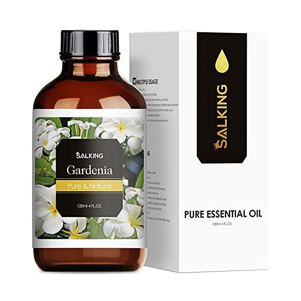 SALKING Huiles Essentielles Jasmin 120ml, 100% Naturelle Bio Huiles Essentielles Aromathérapie pour Diffuseurs, Humidificateu