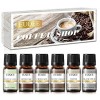 EUQEE Set di Huiles Parfumées pour Diffuseurs, Coffee Shop - Café, Gâteau au café, Chocolat, Crème de Coco, Noix de Coco et V