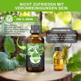 COPOWER Huiles Essentielles, 2x100ml Huile Diffuseur dArôme Non Diluée - Huile dEucalyptus et Huile de Menthe,100% Pure Nat