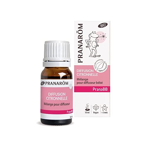 Pranarôm - Mélange pour Diffuseur Huiles Essentielles Anti-Moustiques Bio - Pranabb Diffusion Citronnelle 10 ml