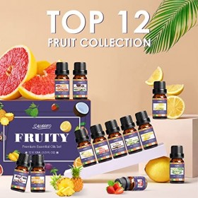 Salubrito Huiles Parfumées daromathérapie, Huiles Essentielles pour Diffuseurs 12 x 10 ml, huile parfumée