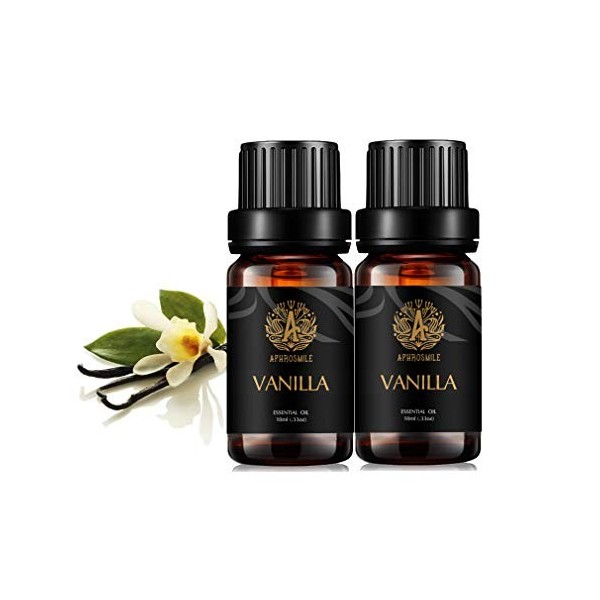 Aromathérapie Vanille Huile Essentielle Set, 100% pure aromathérapie vanille Huiles parfumées Set pour diffuseur, Grade théra