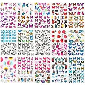 Rosymormor 70 Feuilles Autocollants Ongle 3D Décalcomanies à Ongles 3D Adhésives Transfert deau DIY Autocollants pour Ongles