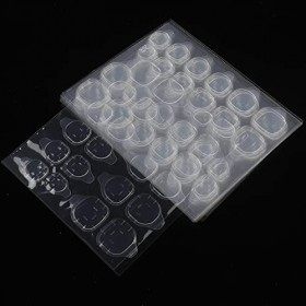 nuoshen 10 Feuilles/240 Pièce Autocollants à Ongles Double Face, Faux Ongles Autocollant Transparent Onglet Adhésif Ongles Im