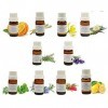 "Mon Lot Complet dAromathérapie" : lot De 10 HUILES ESSENTIELLES HEBBD : Lavande Fine 10ml, Eucalyptus Globulus 10ml, Menthe