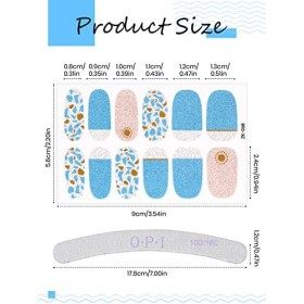 EBANKU 22 Feuilles Autocollants pour Nail Art, Stickers Ongle Nail Art, Adhesif Autocollant dongle Couverture Complète, Nail