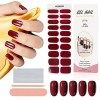 Kalolary 20PCS Gel Vernis À Ongles Autocollants, Vin Rouge Autocollants Auto-adhésifs pour Vernis à Ongles Autocollants Compl