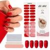 Kalolary 20PCS Gel Vernis À Ongles Autocollants, Vin Rouge Autocollants Auto-adhésifs pour Vernis à Ongles Autocollants Compl