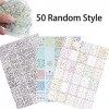 Olakin 50 Feuilles 3D Design Stickers Ongles[Plus de 1800 Pcs], Autocollant Ongle dArt, Mix Couleur Auto-adhésif Nail Art St