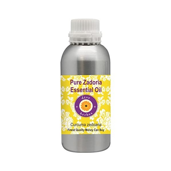 Deve Herbes Huile essentielle de Zadoria pur Curcuma zedoaria Naturelle Qualité Thérapeutique Distillée à la Vapeur 1250ml 